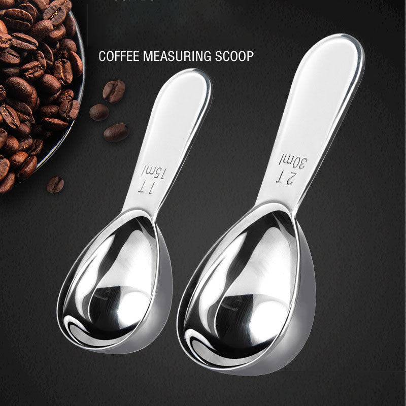 304 Stainless Steel Measuring Spoon Set Coffee Appliance Measuring Spoon Kitchen Baking Tools 15-30ml Scale Spoon