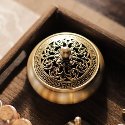 Pure Copper Incense Road Appliance Introductory Set Household Incense Burner Tools Appliance Tray Powder Bottle Seal Moulds