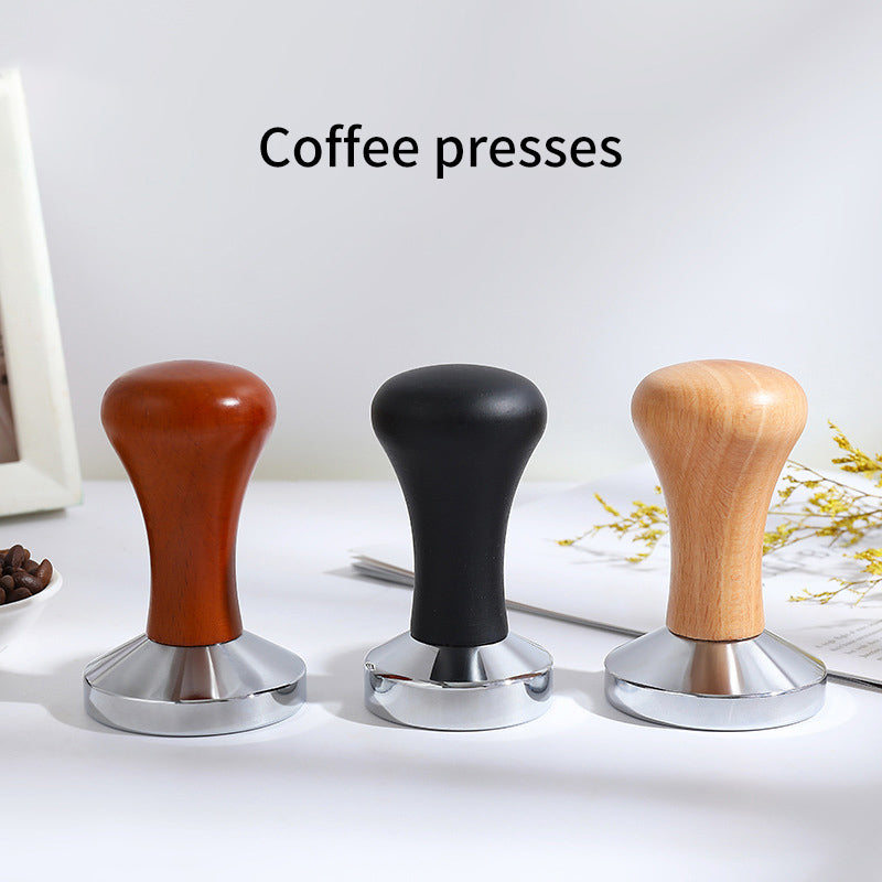 51/53/58mm Coffee Press Powder Hammer Solid Wood Handle Stainless Steel Filling Hammer Italian Coffee Machine Appliance