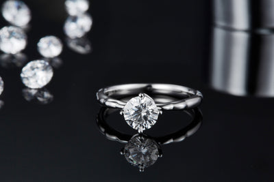 1-carat Luxury And Fashionable Light Luxury Jewelry Silver Ring Set With Top-quality Moissanite, S925 Silver Plated Platinum