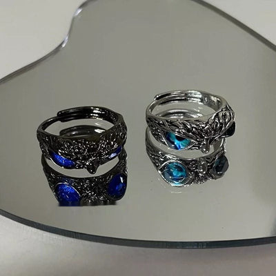 Niche High-end Open Mouth Owl Ring Men's Jewelry