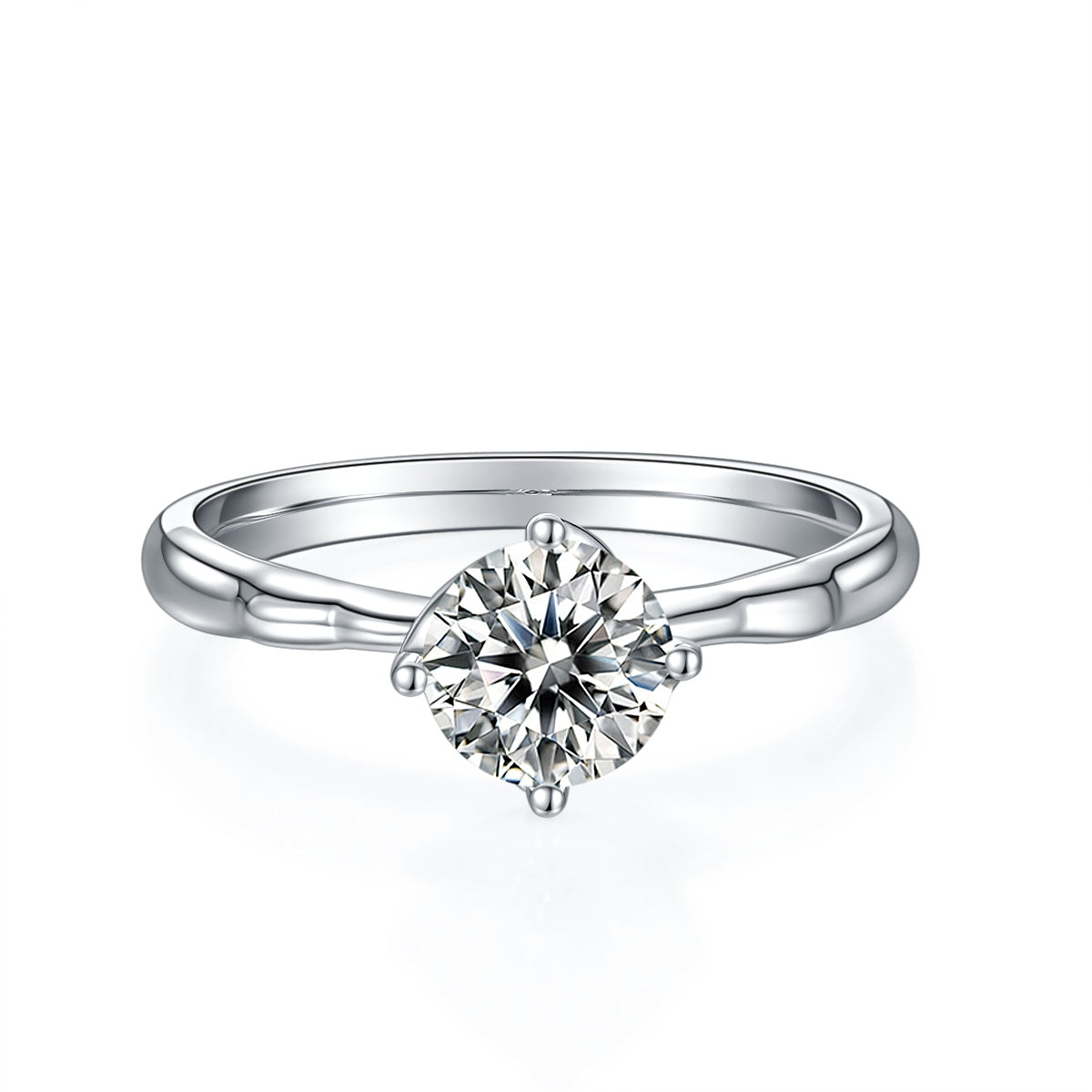 1-carat Luxury And Fashionable Light Luxury Jewelry Silver Ring Set With Top-quality Moissanite, S925 Silver Plated Platinum