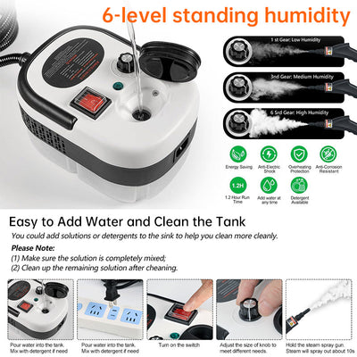 AC Steam Cleaner, Portable High Temp Steamer for Kitchen Grease, Range Hood, Glass & Home Appliance Disinfection