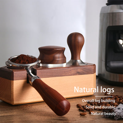 Coffee Machine Handle Bracket Italian Press Powder Pad Cloth Powder Base Solid Wood Coffee Powder Base Appliance