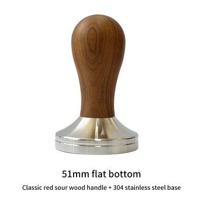51/53/58mm Coffee Press Powder Hammer Solid Wood Handle Stainless Steel Filling Hammer Italian Coffee Machine Appliance