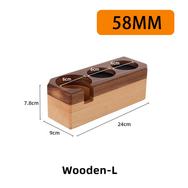 Coffee Machine Handle Bracket Italian Press Powder Pad Cloth Powder Base Solid Wood Coffee Powder Base Appliance