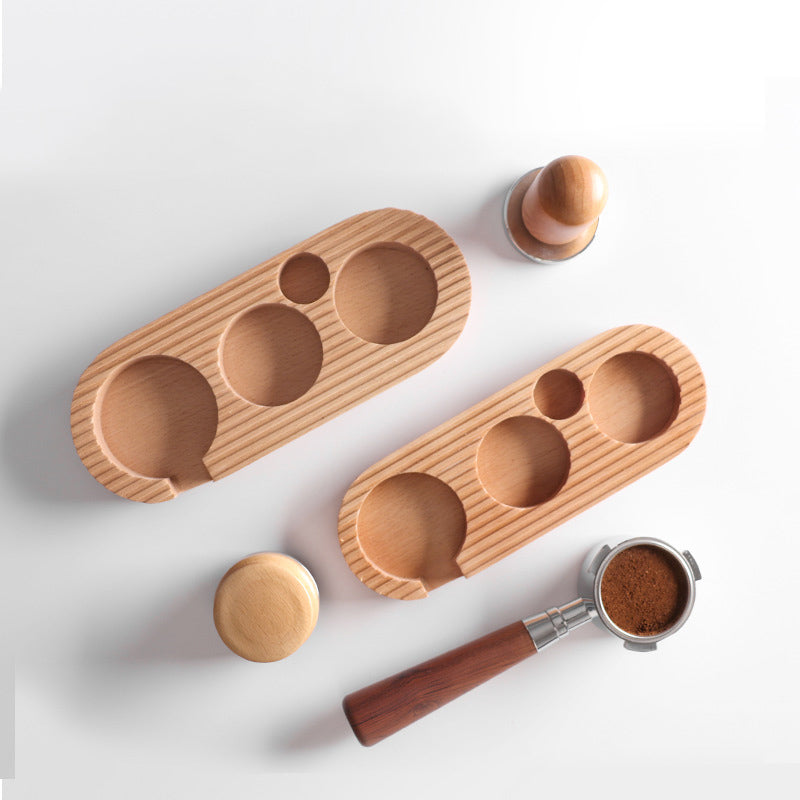 Coffee Powder Press Base Wooden Filling Seat Powder Press Cushion Coffee Machine Handle Supporting Appliance Storage Cloth Powder Base