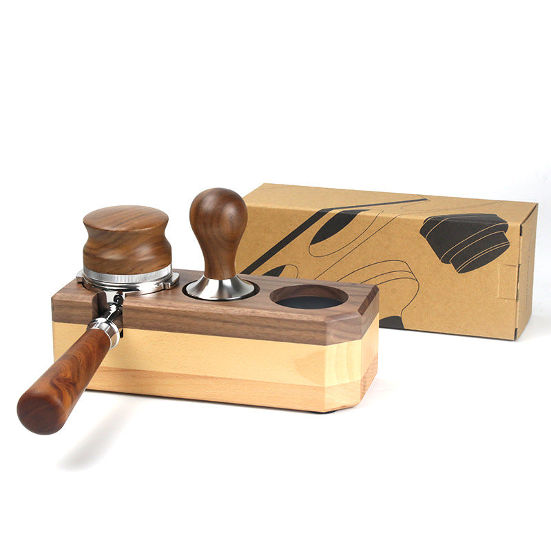 Coffee Machine Handle Bracket Italian Press Powder Pad Cloth Powder Base Solid Wood Coffee Powder Base Appliance