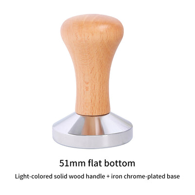 51/53/58mm Coffee Press Powder Hammer Solid Wood Handle Stainless Steel Filling Hammer Italian Coffee Machine Appliance