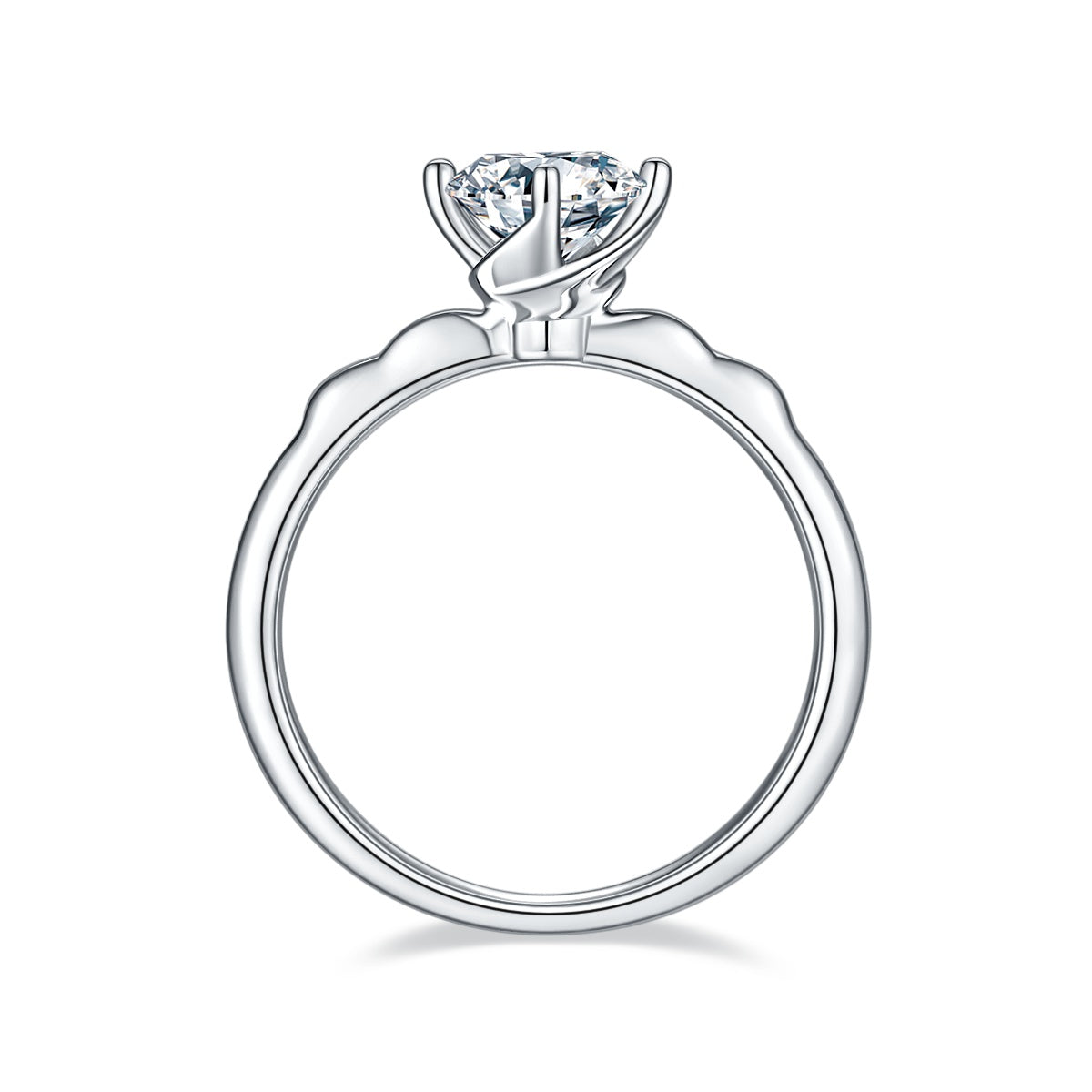 1-carat Luxury And Fashionable Light Luxury Jewelry Silver Ring Set With Top-quality Moissanite, S925 Silver Plated Platinum