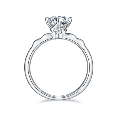 1-carat Luxury And Fashionable Light Luxury Jewelry Silver Ring Set With Top-quality Moissanite, S925 Silver Plated Platinum