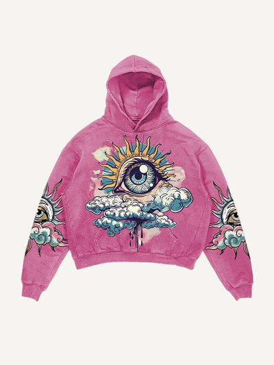 Men's Printed Long Sleeved Hooded Sweatshirt