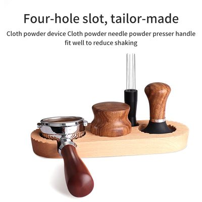 Coffee Powder Press Base Wooden Filling Seat Powder Press Cushion Coffee Machine Handle Supporting Appliance Storage Cloth Powder Base