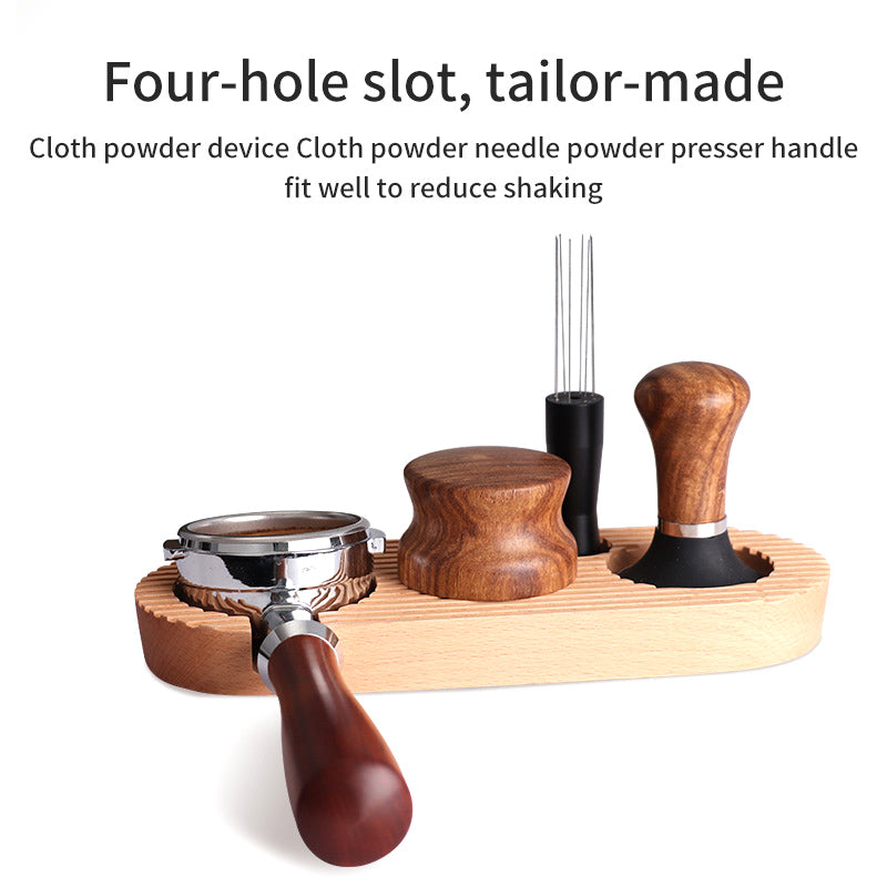 Coffee Powder Press Base Wooden Filling Seat Powder Press Cushion Coffee Machine Handle Supporting Appliance Storage Cloth Powder Base