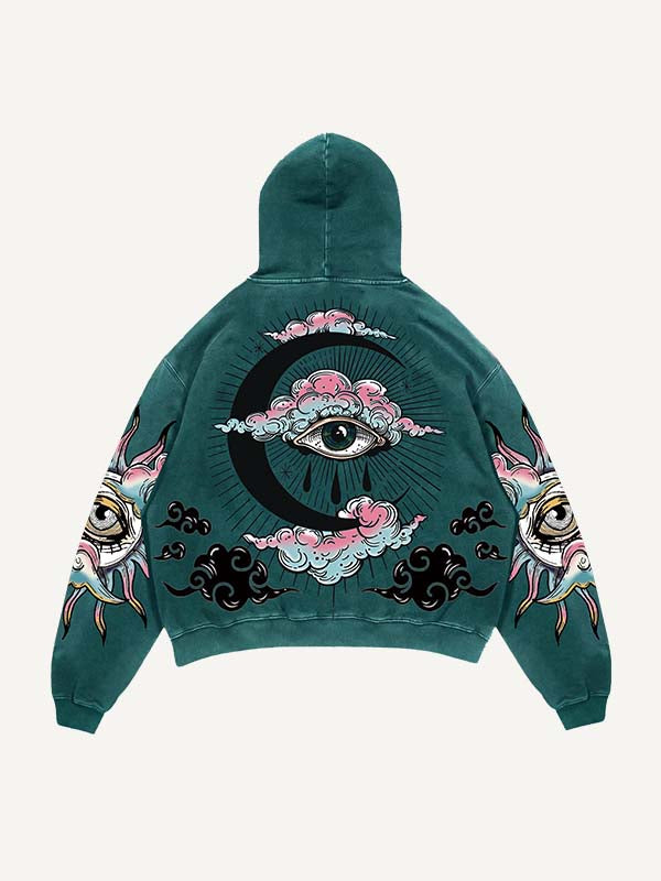 Men's Printed Long Sleeved Hooded Sweatshirt