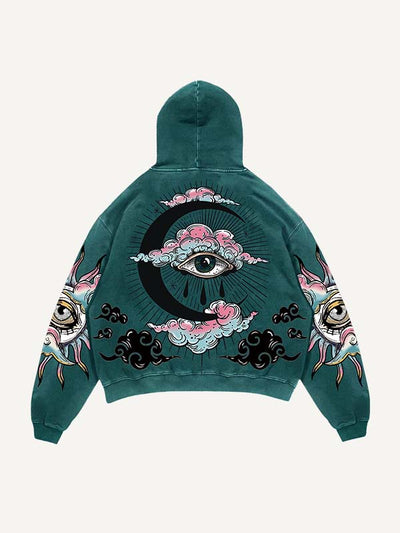 Men's Printed Long Sleeved Hooded Sweatshirt