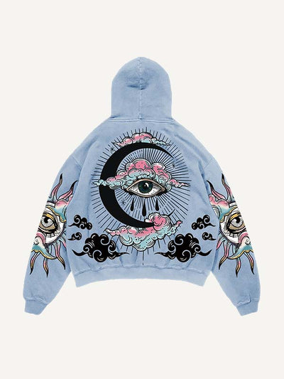 Men's Printed Long Sleeved Hooded Sweatshirt