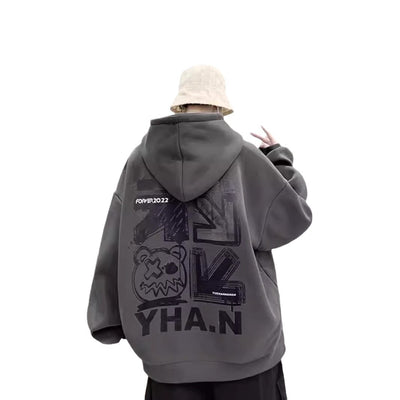 Oversized Fleece-Lined Heavyweight Hoodie From A Trendy American Brand Versatile And Stylish