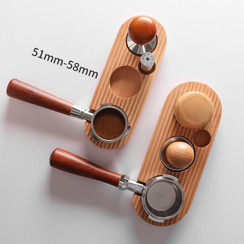 Coffee Powder Press Base Wooden Filling Seat Powder Press Cushion Coffee Machine Handle Supporting Appliance Storage Cloth Powder Base