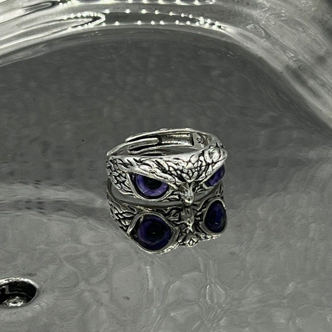 Niche High-end Open Mouth Owl Ring Men's Jewelry