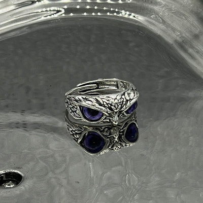 Niche High-end Open Mouth Owl Ring Men's Jewelry
