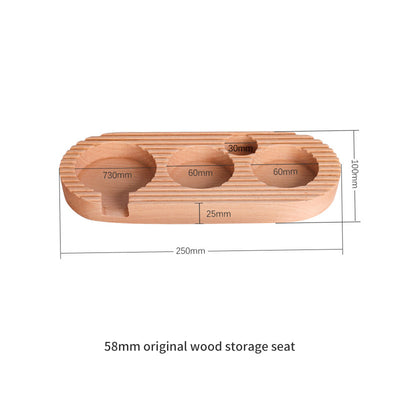 Coffee Powder Press Base Wooden Filling Seat Powder Press Cushion Coffee Machine Handle Supporting Appliance Storage Cloth Powder Base