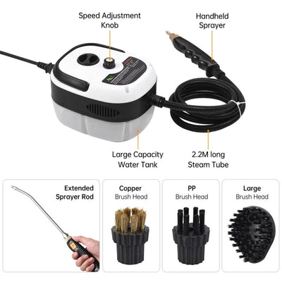 AC Steam Cleaner, Portable High Temp Steamer for Kitchen Grease, Range Hood, Glass & Home Appliance Disinfection