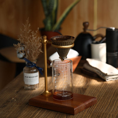 Hand Brewed Coffee Rack Outdoor Coffee Filter Cup Support Solid Wood Base Coffee Machine Appliance Set Aluminum Alloy Hand Brewed Rack