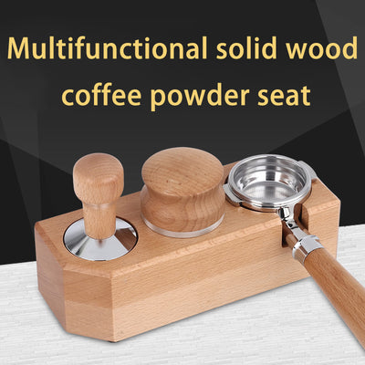 Coffee Machine Handle Bracket Italian Press Powder Pad Cloth Powder Base Solid Wood Coffee Powder Base Appliance