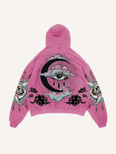 Men's Printed Long Sleeved Hooded Sweatshirt