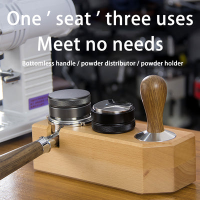 Coffee Machine Handle Bracket Italian Press Powder Pad Cloth Powder Base Solid Wood Coffee Powder Base Appliance