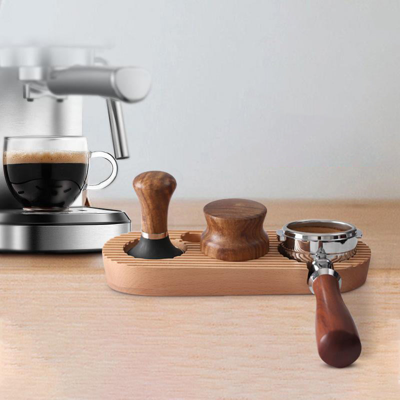 Coffee Powder Press Base Wooden Filling Seat Powder Press Cushion Coffee Machine Handle Supporting Appliance Storage Cloth Powder Base