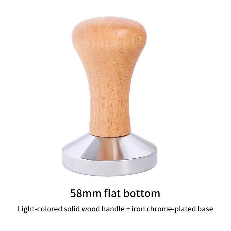 51/53/58mm Coffee Press Powder Hammer Solid Wood Handle Stainless Steel Filling Hammer Italian Coffee Machine Appliance