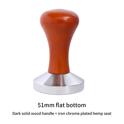 51/53/58mm Coffee Press Powder Hammer Solid Wood Handle Stainless Steel Filling Hammer Italian Coffee Machine Appliance