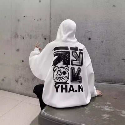 Oversized Fleece-Lined Heavyweight Hoodie From A Trendy American Brand Versatile And Stylish