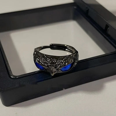 Niche High-end Open Mouth Owl Ring Men's Jewelry