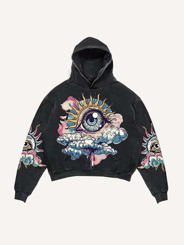 Men's Printed Long Sleeved Hooded Sweatshirt