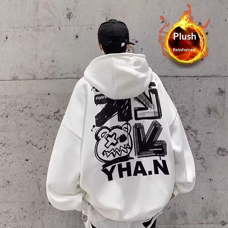 Oversized Fleece-Lined Heavyweight Hoodie From A Trendy American Brand Versatile And Stylish