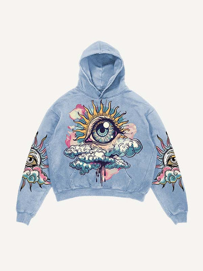Men's Printed Long Sleeved Hooded Sweatshirt