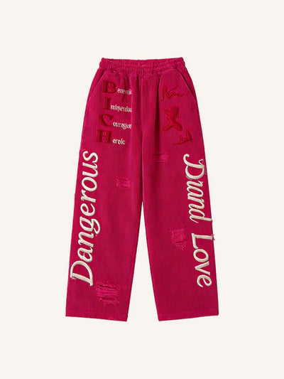 Mens Printed Straight-leg Pants Fashionable Casual Pants