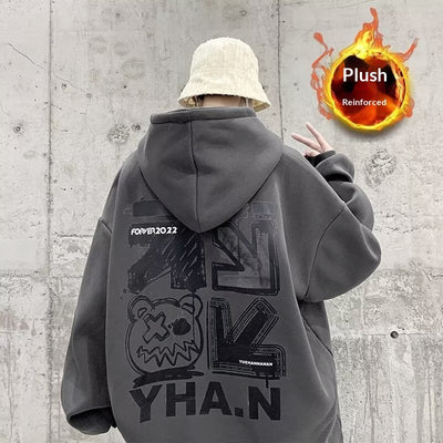 Oversized Fleece-Lined Heavyweight Hoodie From A Trendy American Brand Versatile And Stylish
